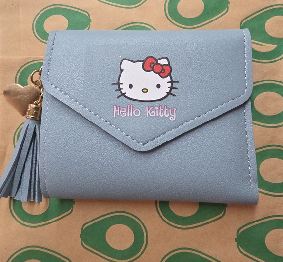 Hello Kitty Handbags - Hello Kitty Powder Blue Wallet with Red Bow and Gold Charm